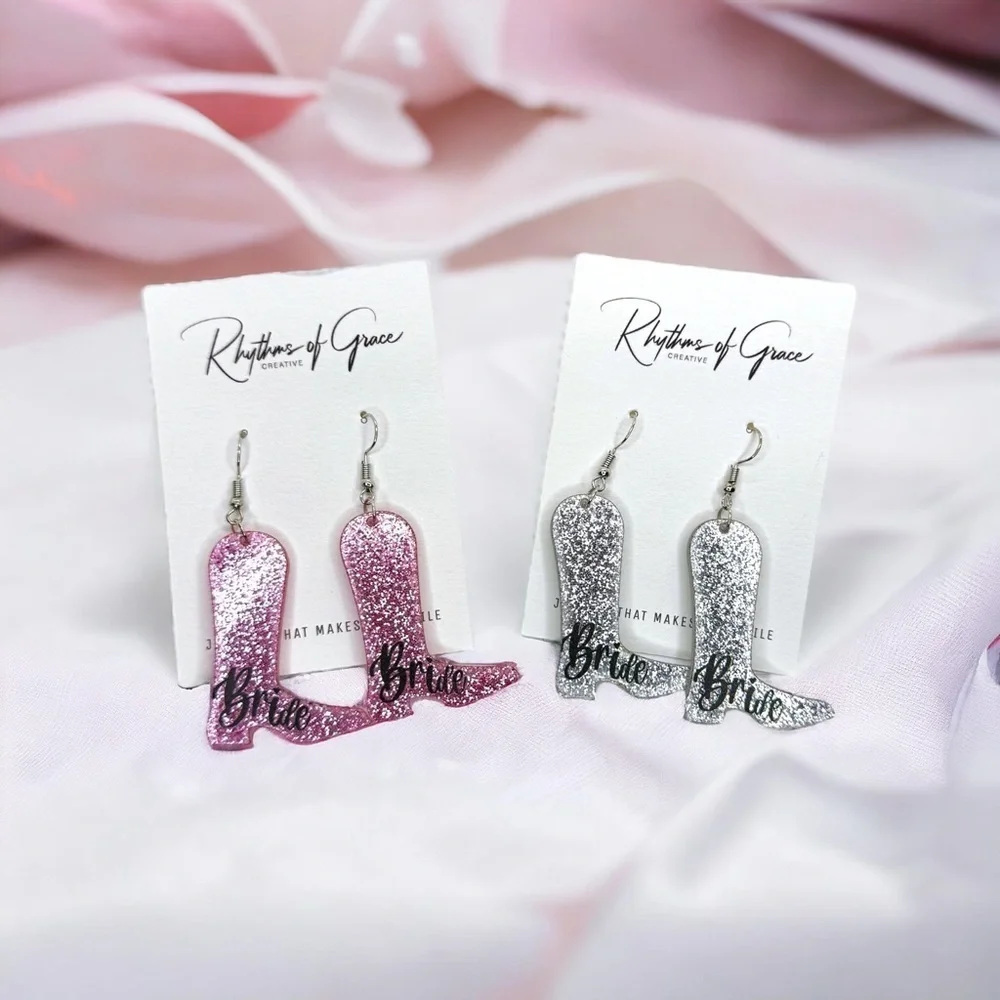 Pretty in Pink: Whimsical Boot Earrings for the Bold Bride! Bachelorette Party